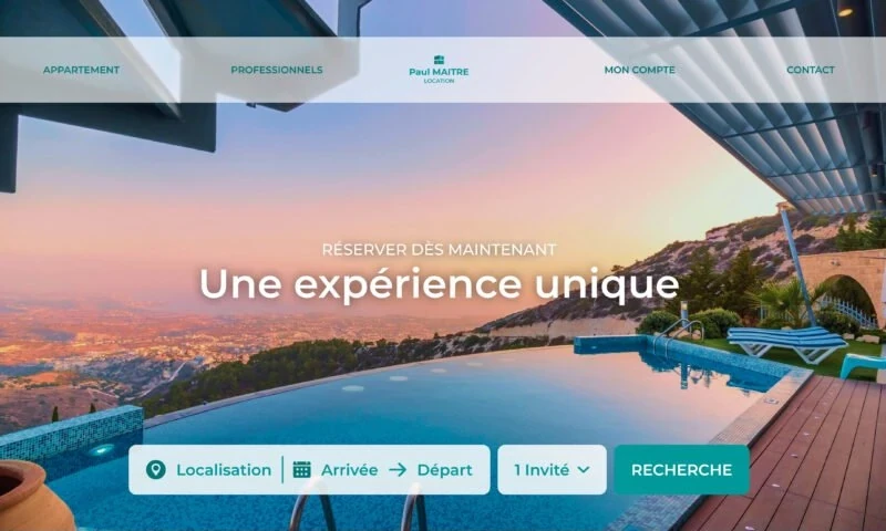 Exemple de site web pour location saisonnière avec un système de réservation direct.